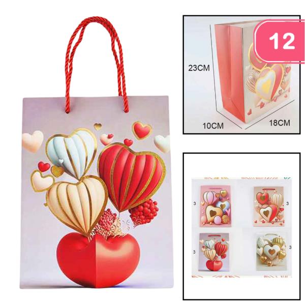 VALENTINE`S DAY GIFT PAPER TOTE BAG (12 UNITS)