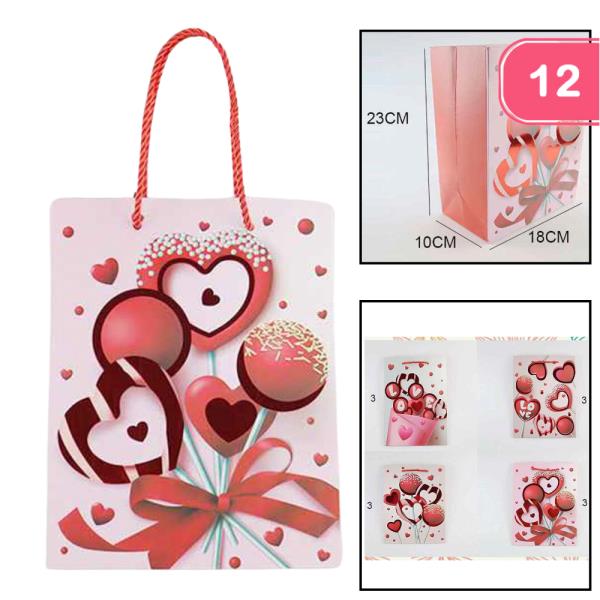 VALENTINE`S DAY GIFT PAPER TOTE BAG (12 UNITS)