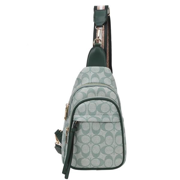 OVAL PRINT SLING CROSSBODY BAG