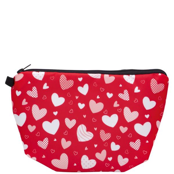 HEARTS PRINT ZIPPER POUCH BAG