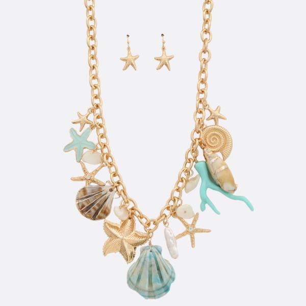 SEASHELL SEA LIFE STATION NECKLACE