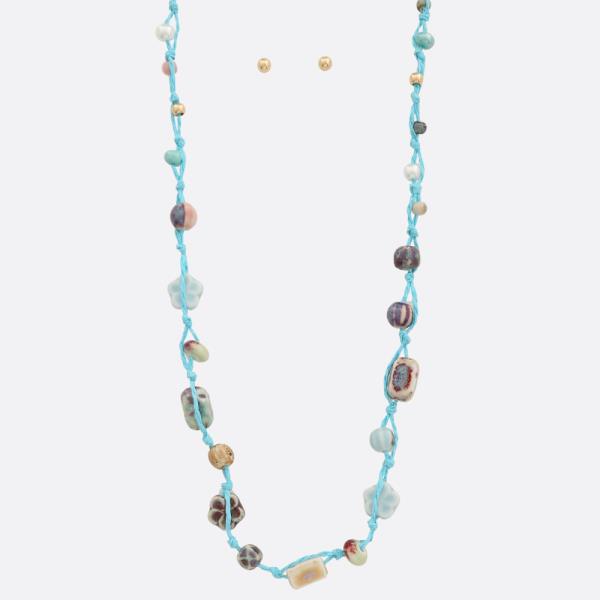 BEADED LOOP BRAIDED NECKLACE