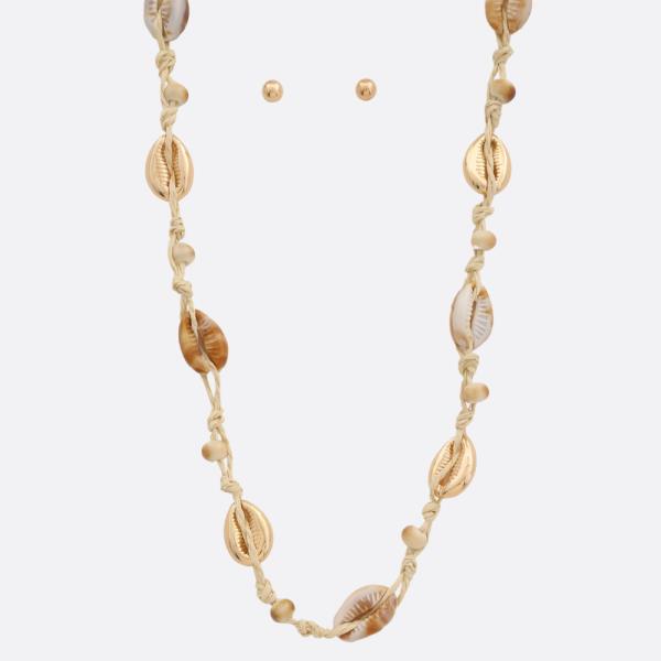 SEASHELL BRAIDED STATION NECKLACE