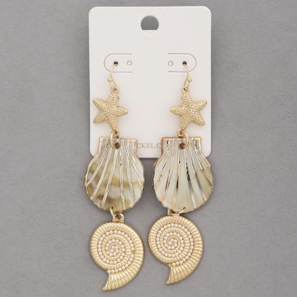 SEASHELL SEA LIFE DANGLE EARRING