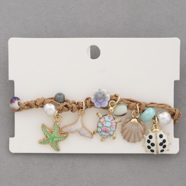 SEA LIFE ASSORTED CHARM BEADED BRACELET