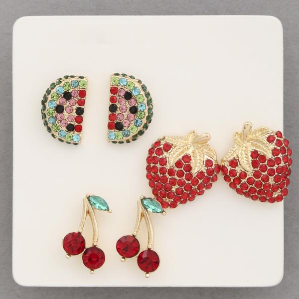 ASSORTED FRUIT EARRING SET