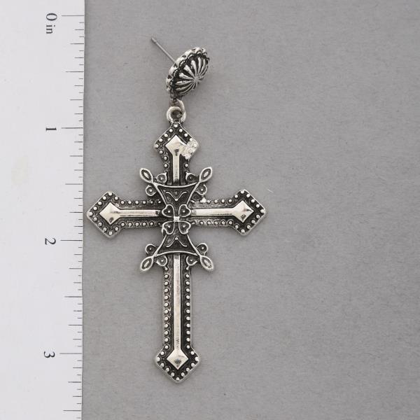 CROSS METAL DANGLE EARRING