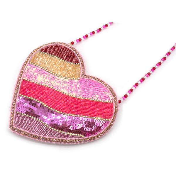 VALENTINE`S DAY SEQUIN HEART CROSSBODY BAG