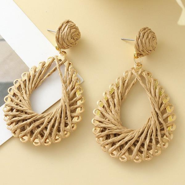 RAFFIA TEARDROP DANGLE EARRING