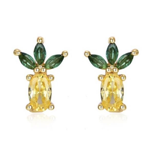 FRUIT SHAPE RHINESTONE EARRING