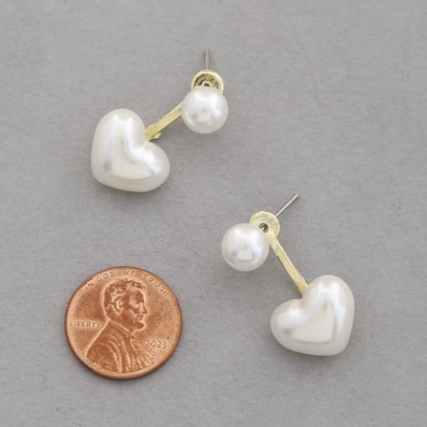 HEART PEARL BEAD EARRING