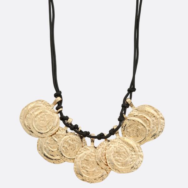 SDJ COIN MEDALLION METAL NECKLACE