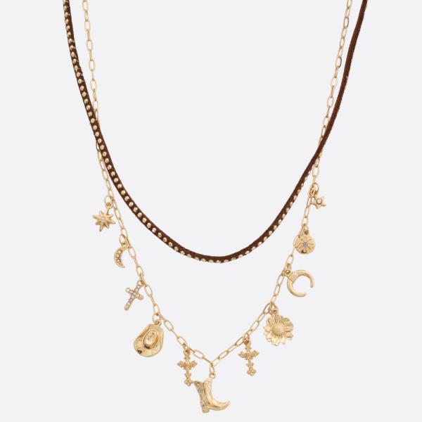 WESTERN STYLE CHARM LAYERED NECKLACE