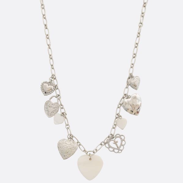 HEART MULTI CHARM STATION NECKLACE