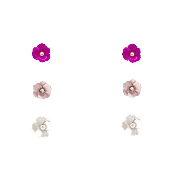 FLOWER EARRING 3 PAIR SET