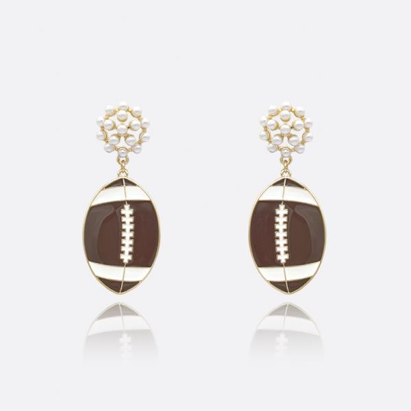 BASEBALL OR FOOTBALL EPOXY EARRING