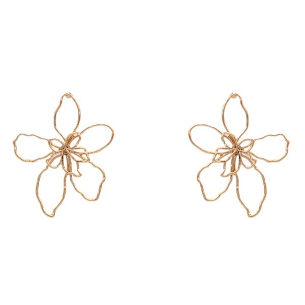 CHUNKY FLOWER METAL STUD EARRING