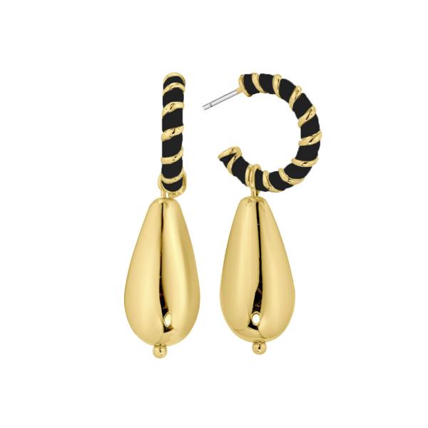 RAFFIA WIRED TEARDROP METAL EARRING