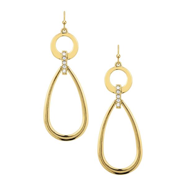 METAL CIRCLE OVAL EARRINGS