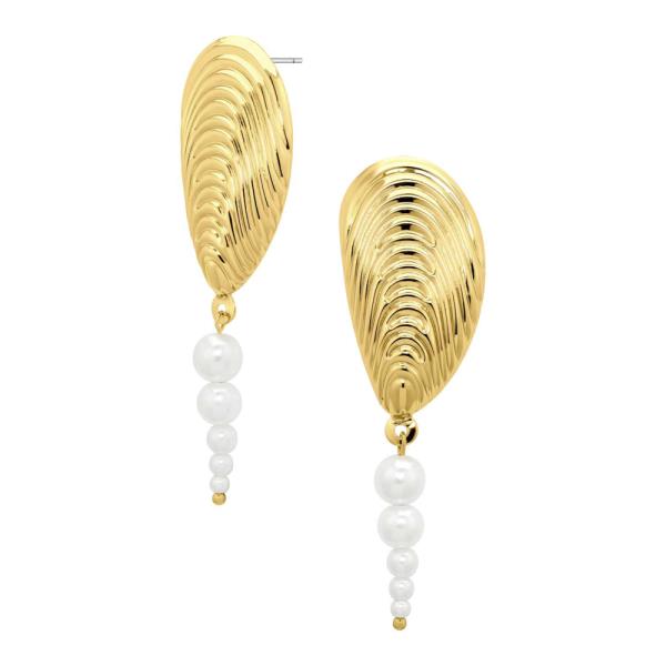 PEARL METALSHELLPOST EARRING