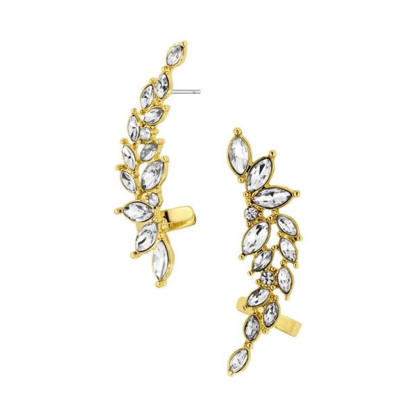 CRYSTAL EAR CUFF METAL POST EARRING