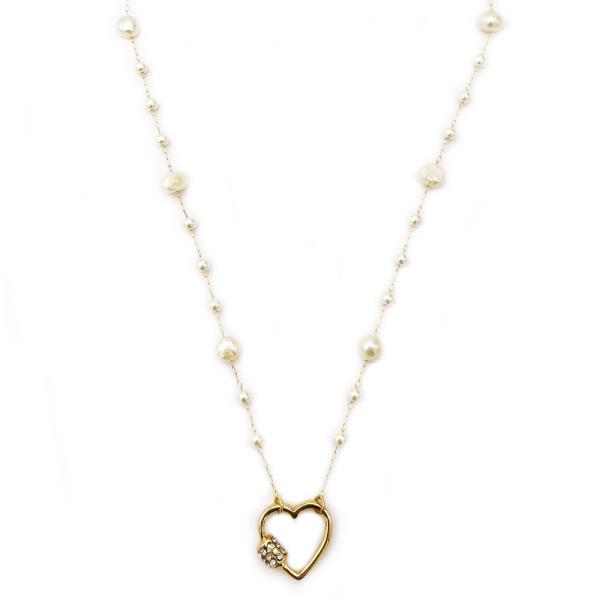 PEARL HEART PENDANT NECKLACE