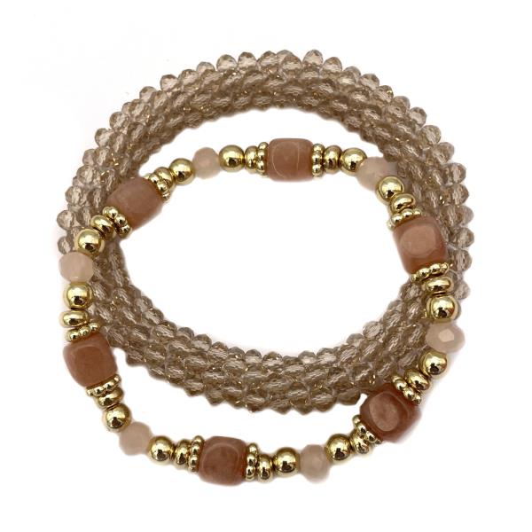 2 LAYERED STRETCH BRACELET SET