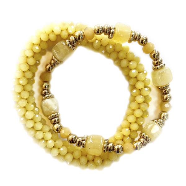 2 LAYERED STRETCH BRACELET SET