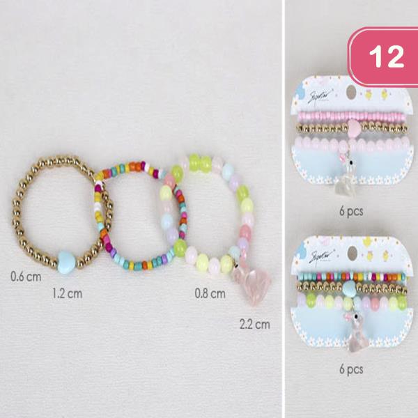 HAPPY EASTER RABBIT STRETCH BRACELET (12 UNITS)