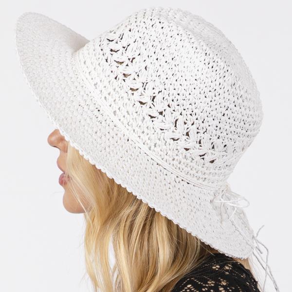 CROCHET STRAW SUN HAT