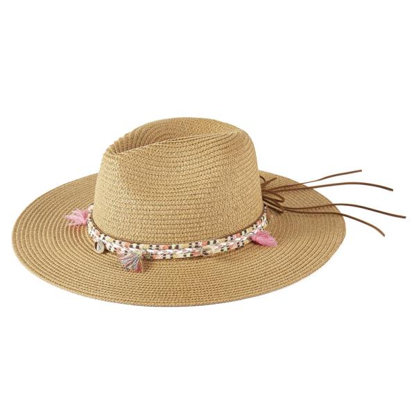BOHO TASSEL BAND STRAW SUN HAT