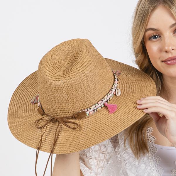 BOHO TASSEL BAND STRAW SUN HAT