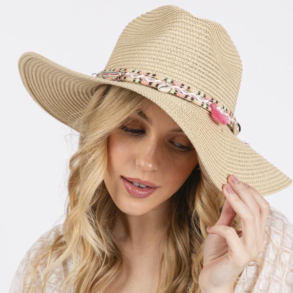 BOHO TASSEL BAND STRAW SUN HAT