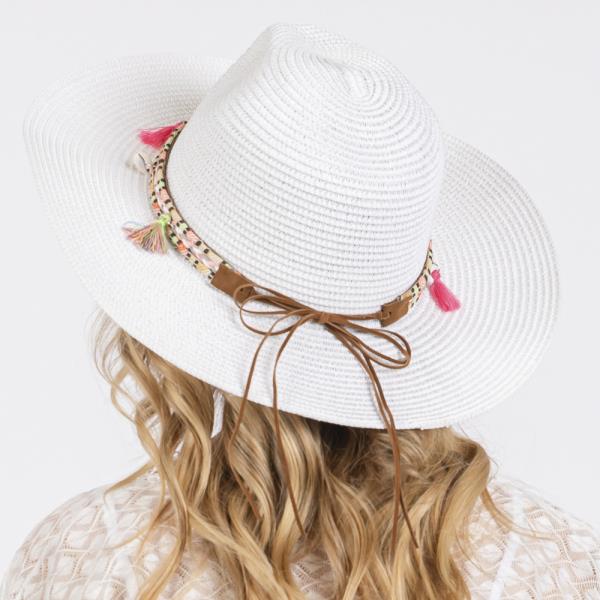 BOHO TASSEL BAND STRAW SUN HAT