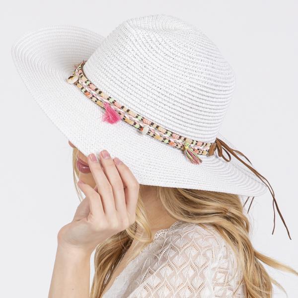 BOHO TASSEL BAND STRAW SUN HAT