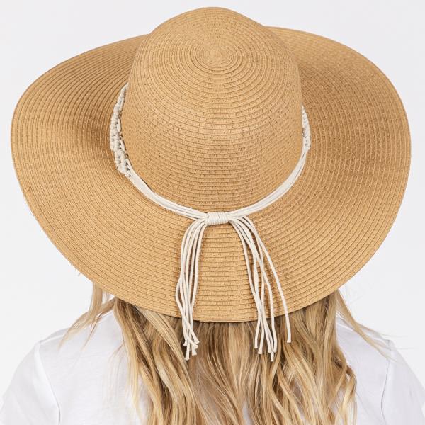 BRAIDED STRAP STRAW SUN HAT