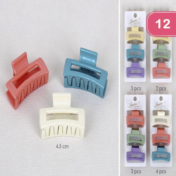 HAIR CLAW JAW CLIP SET (12 UNITS)