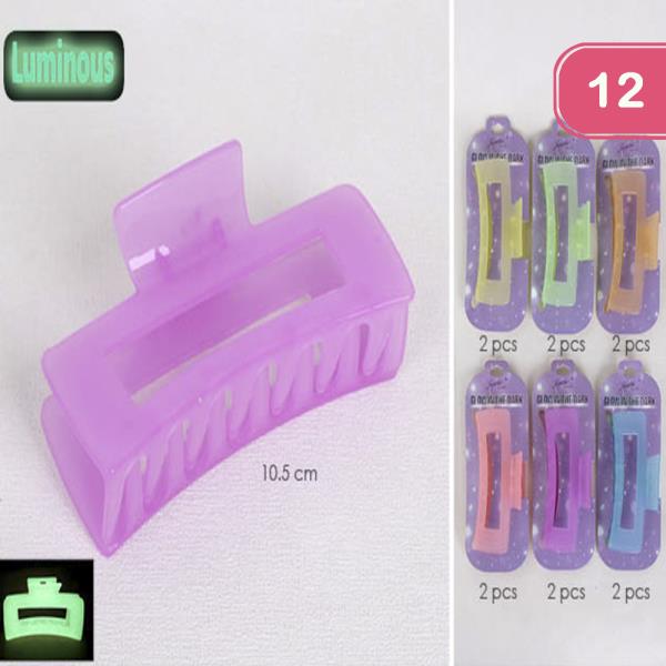 LUMINOUS HAIR CLAW JAW CLIP (12 UNITS)