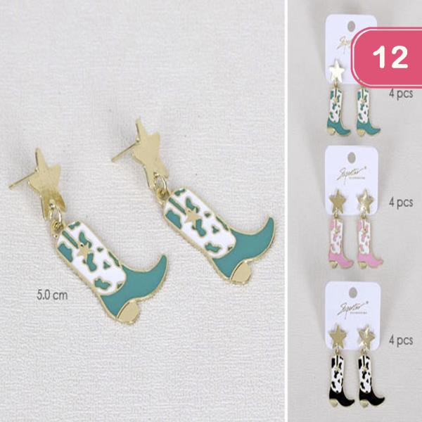 WESTERN STYLE BOOTS EARRING (12 UNITS)