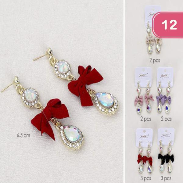 STONE RIBBON DANGLE EARRING (12 UNITS)