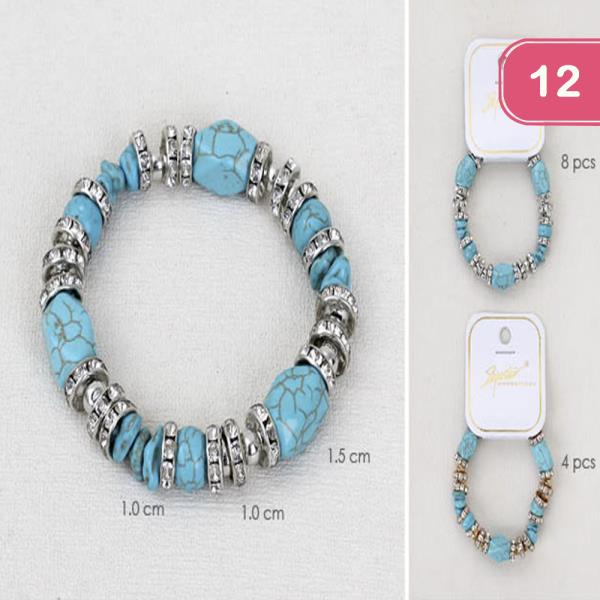 WESTERN STYLE STONE BRACELET (12 UNITS)