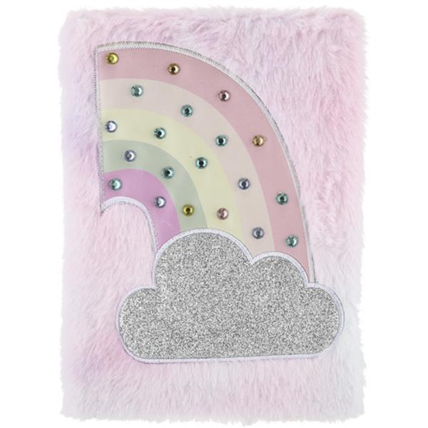 FAUX FUR RAINBOW NOTEBOOK