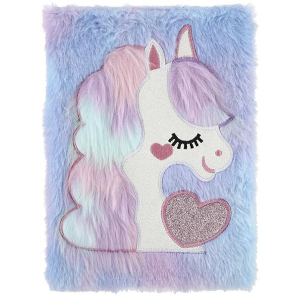 FAUX FUR UNICORN NOTEBOOK