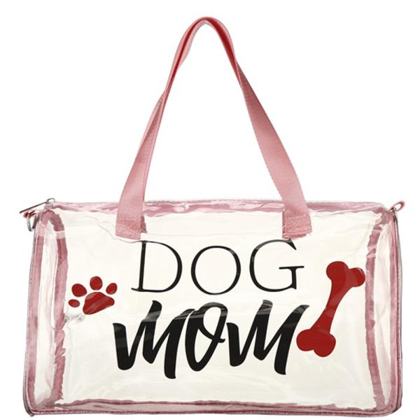 CLEAR DOG MOM RECTANGLE TOTE BAG