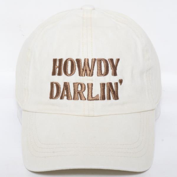 HOWDY DARLIN EMBROIDERY PATCH IN DENIM MESH BASEBALL CAP