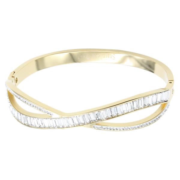 STAINLESS STEEL WITH CLEAR CZ BANGLE BRACELETS