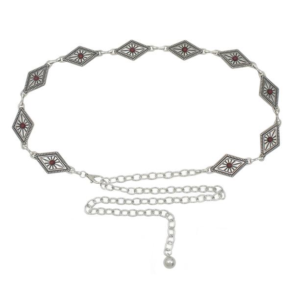 ETCHED WESTERN DIAMOND CAB CONCHO CHAIN BELT