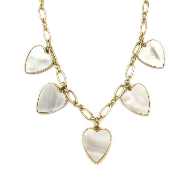 HEART PEARL CHARM NECKLACE