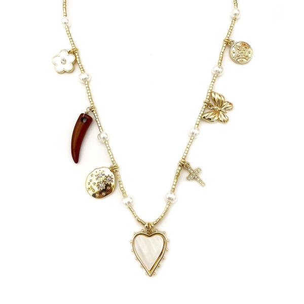 SHORT MIXED CHARMS NECKLACE