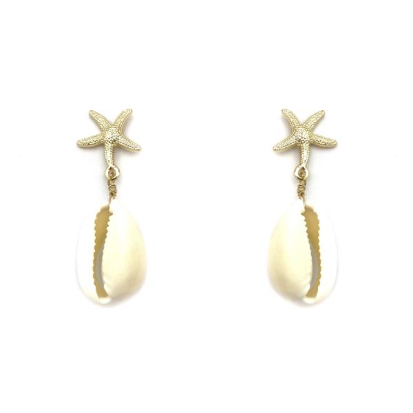 SEA LIFE STARFISH SHELL DANGLE EARRING